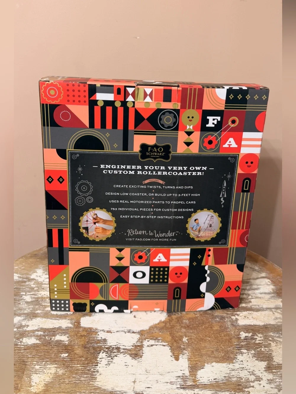 New FAO Schwarz Build-A-Coaster Roller Coaster Kit - Red, Black, Gold
